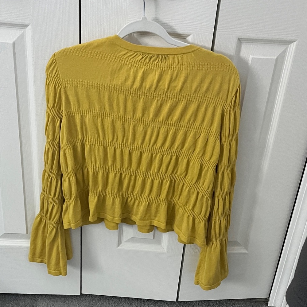 Zara Yellow Ruched Blouse - Picture 2 of 3